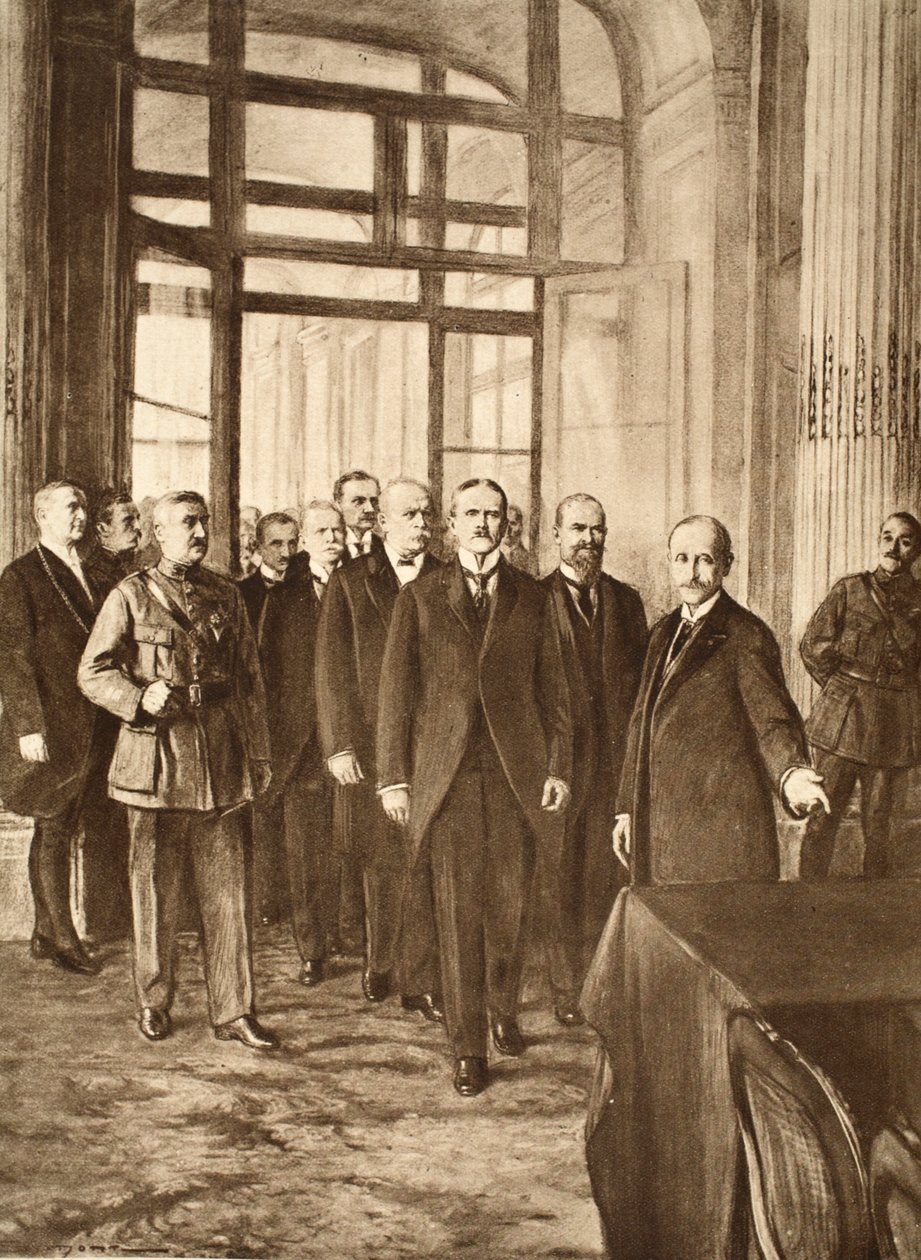 Tyske politikere ved slottet i Versailles, 1919 av English School