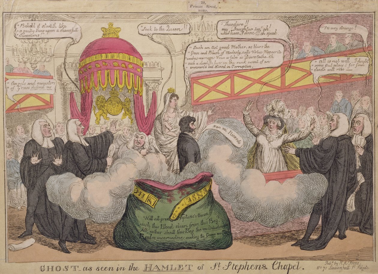 Ghost as Seen in Hamlet of St. Stephens Chapel, pub. 1820 av English School