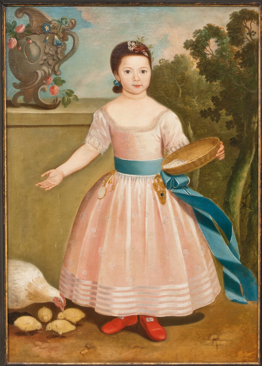 Pike som mater høns, ca. 1811-20 av English School