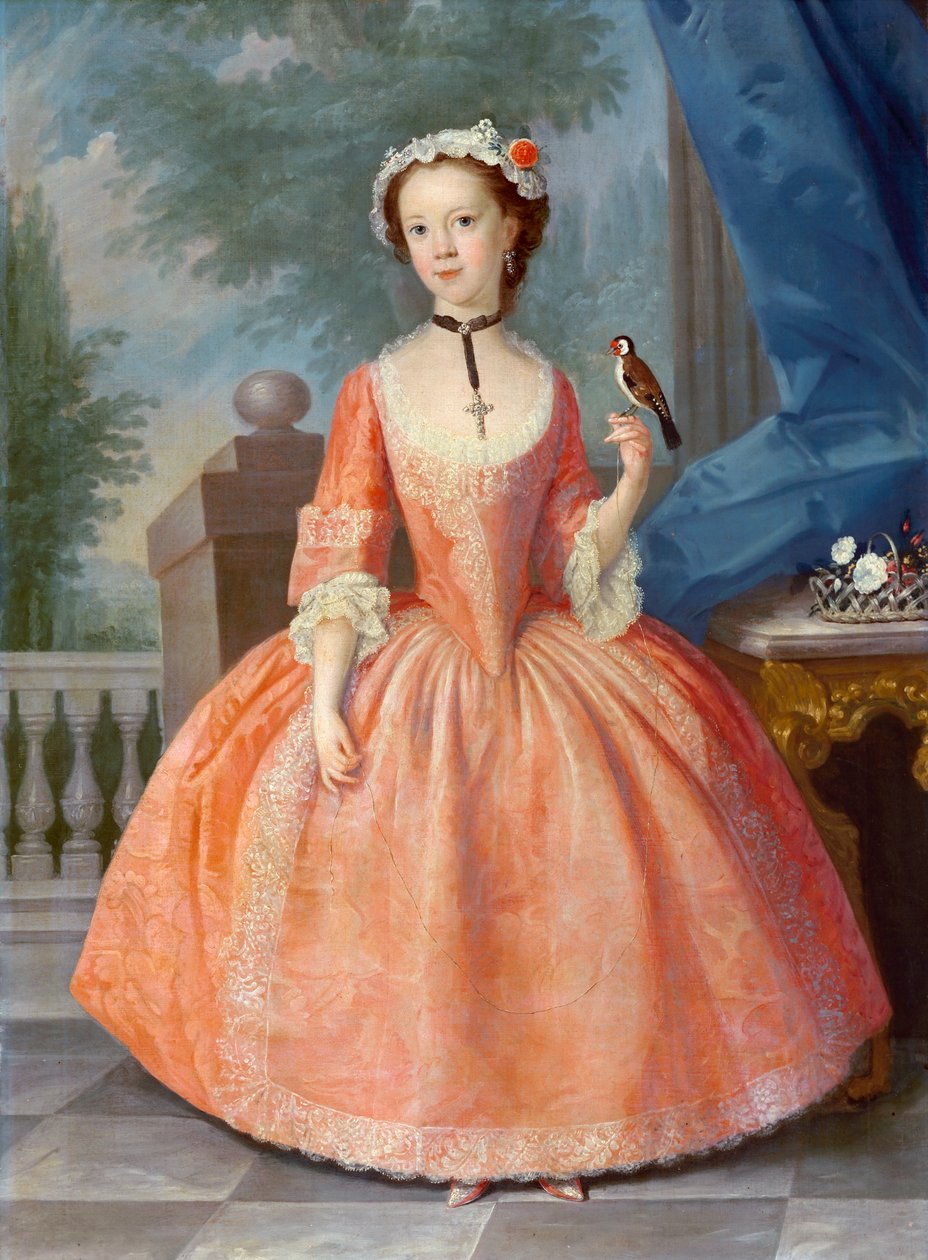 Jente i rosa, ca. 1740-tallet av English School