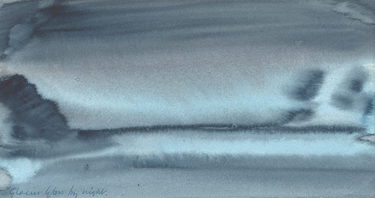 Glacier Glow by Night, 1934-37 (wc på papir) av English School