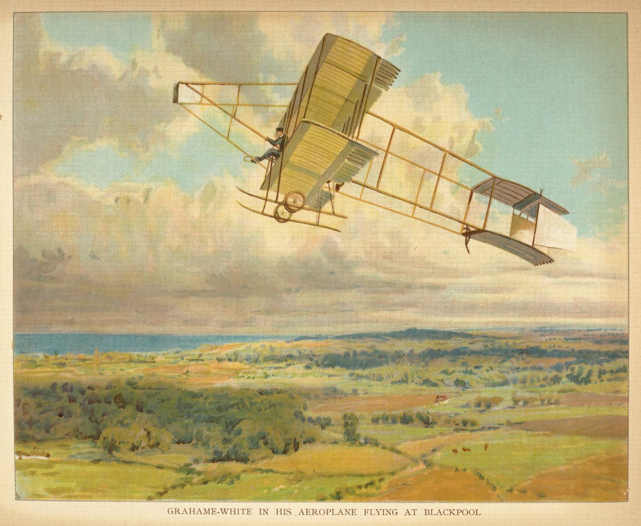 Grahame-White i sitt Airplane Flying at Blackpool, fra 
