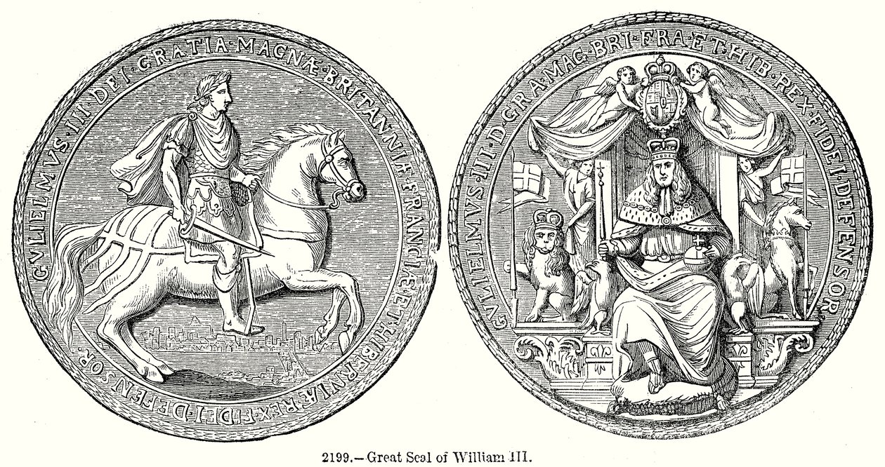Stor del av William III (gravering) av English School