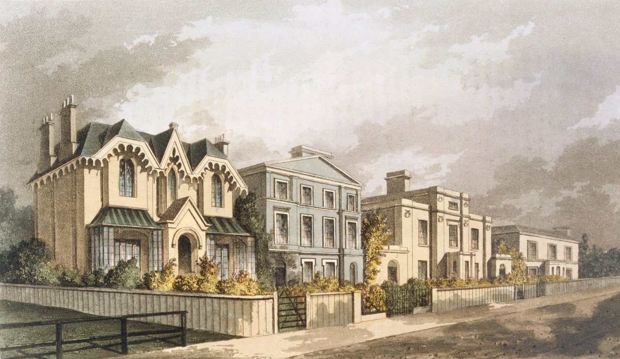 Gruppe med villaer i Herne Hill, Camberwell av English School