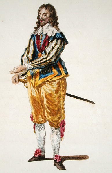 Vane til Charles I (1600-49) i 1630 (farget gravering) av English School