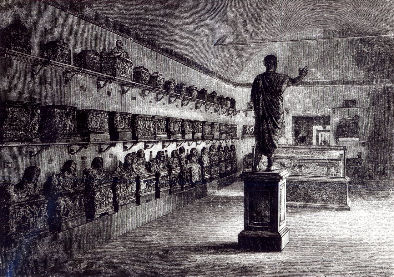 Hall of the Arringatore, Etruskisk museum, Firenze av English School
