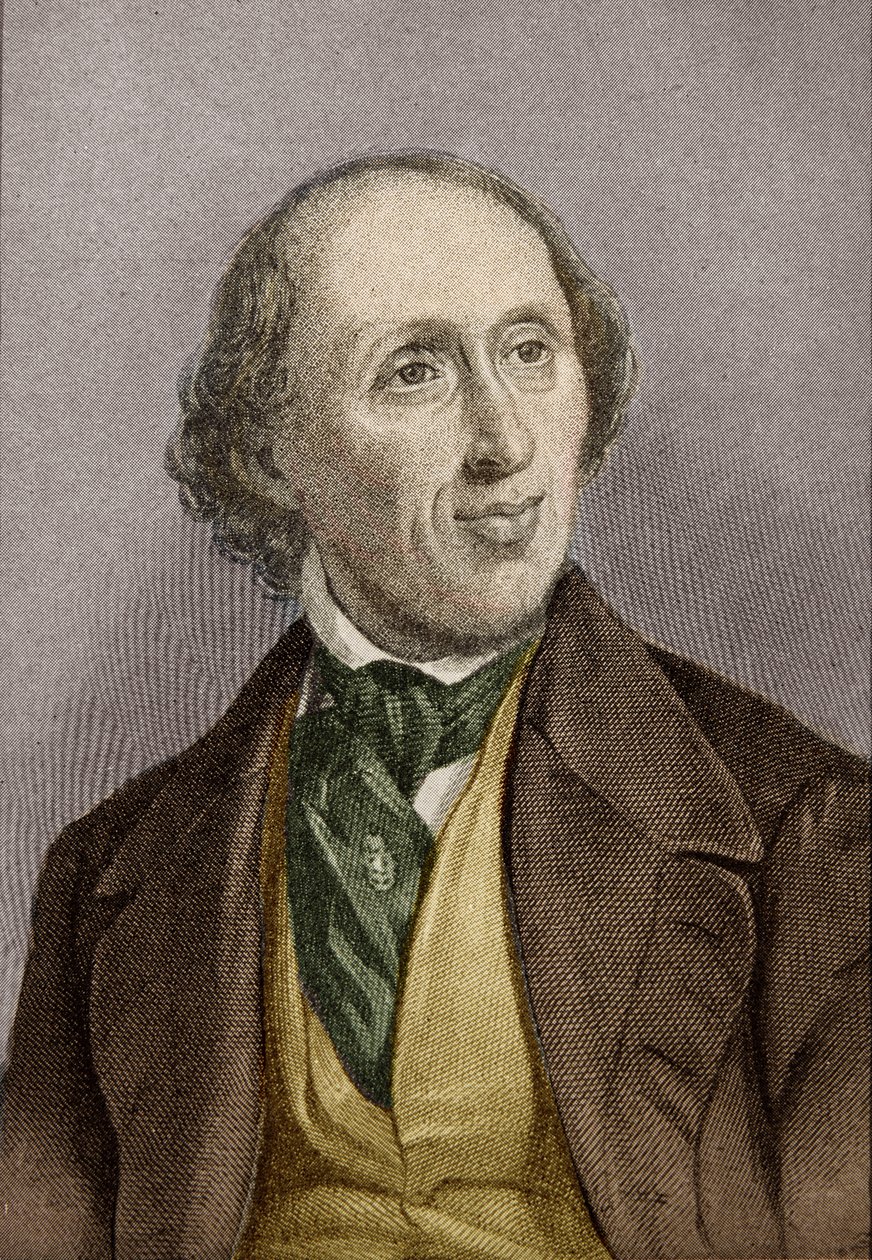 Hans Christian Andersen (1805-75) (senere fargelegging) av English School