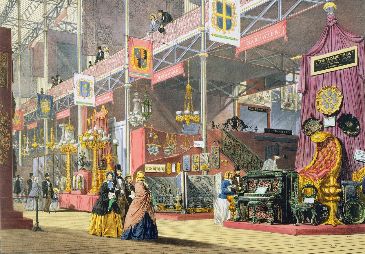 Hardware and Woodcarving Machinery, i den store utstillingen i 1851, fra Dickinsons Comprehensive Pictures av English School