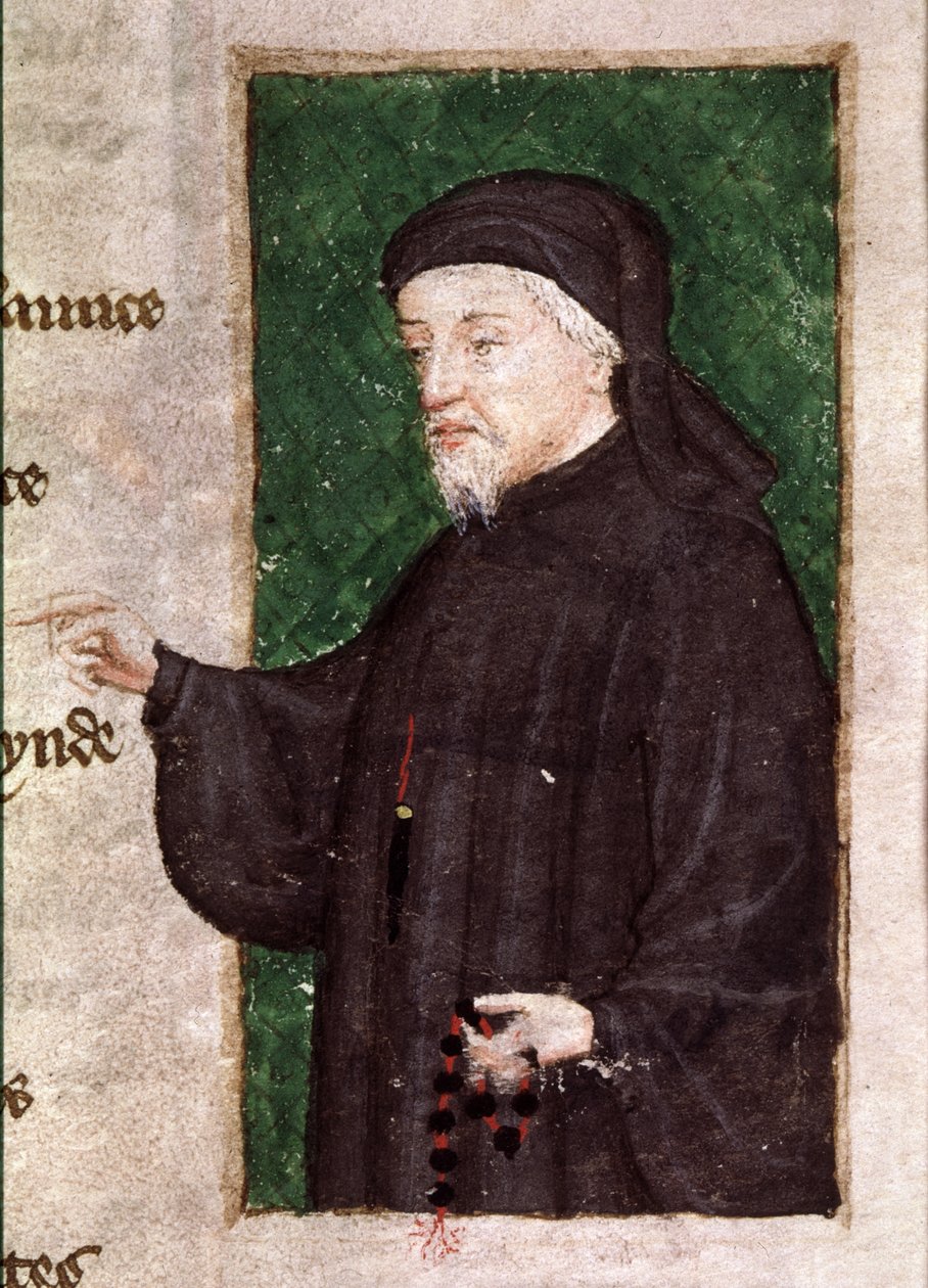 Harl 4866 f.88 Portrait of Chaucer, fra diktet `Regiment of Princes