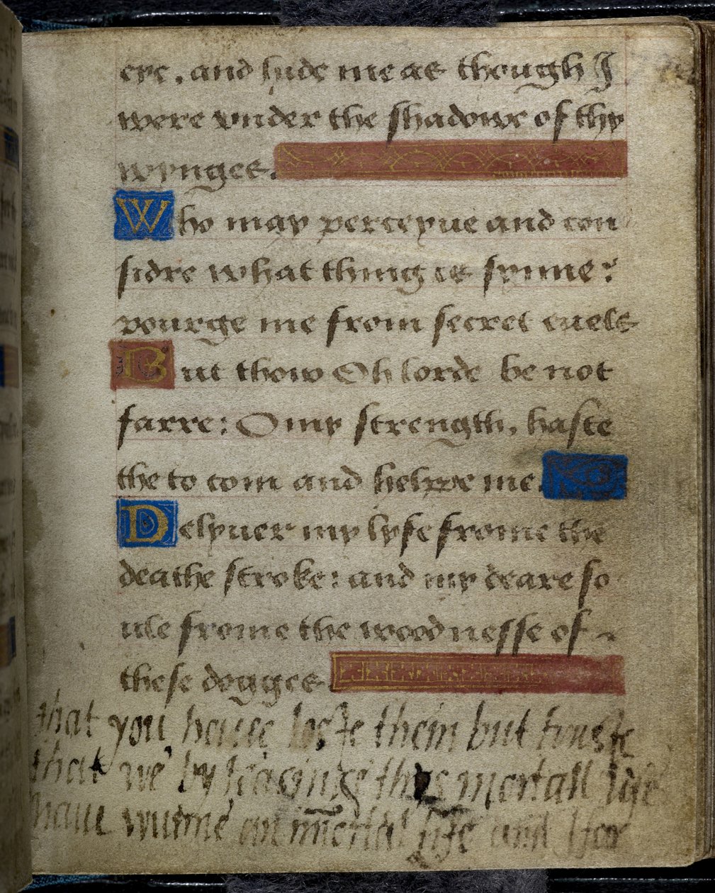 Harley 2342 f.79 Inskripsjon skrevet, i margen, av Lady Jane Gray til hennes far, hertugen av Suffolk, fra Lady Jane Grey