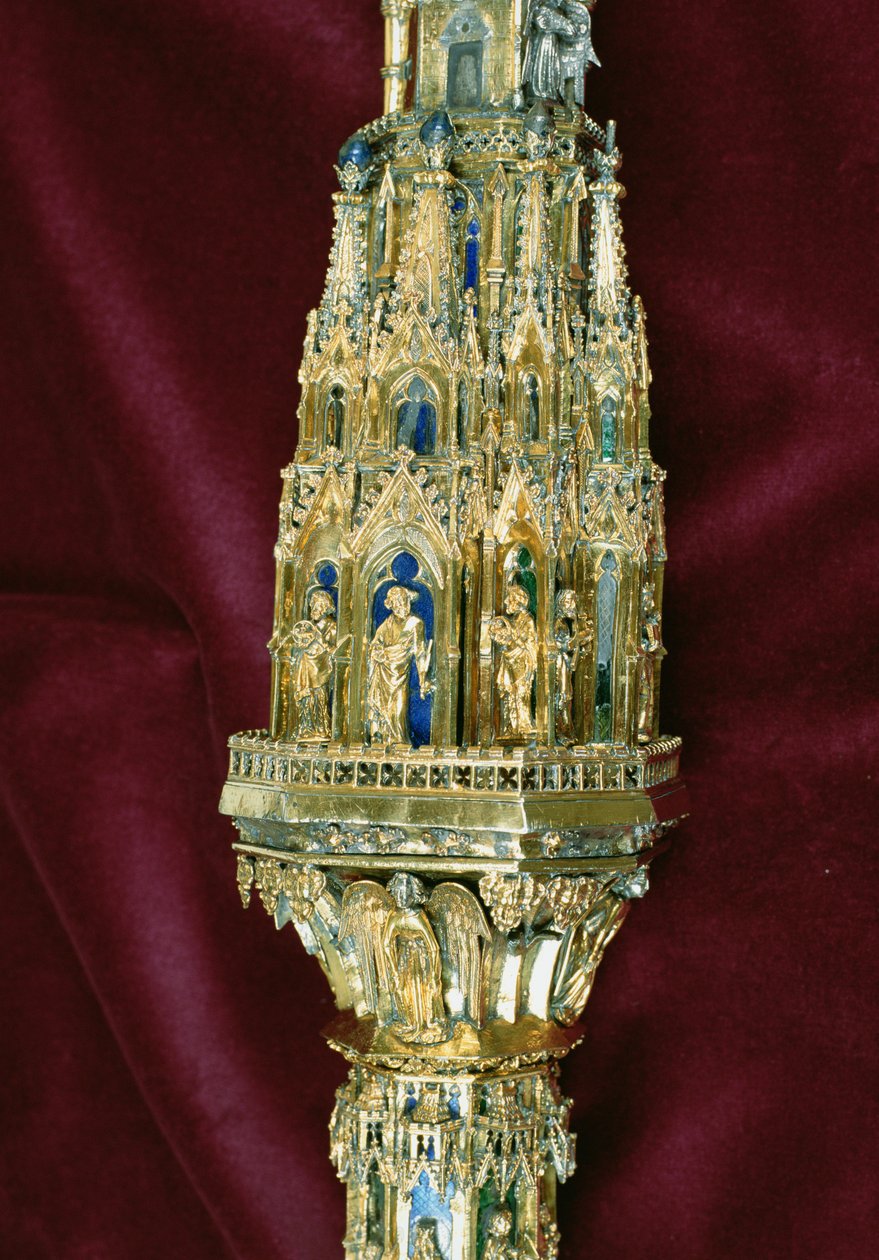 Leder for crozier av William of Wykeham (ca. 1320-1404): Peter side (forgylt sølv) (detalj) (se 205101-205132) av English School