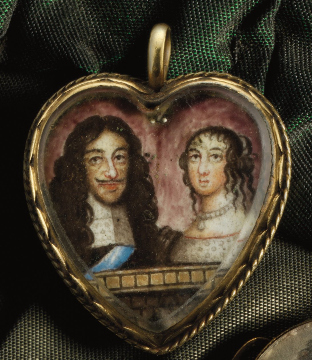 Hjerteformet Charles II minneanheng av English School