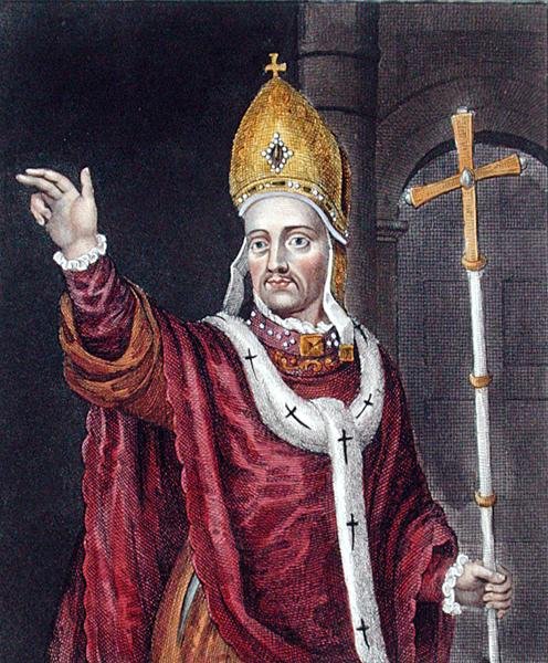 Henry Chichely (ca. 1362-1443), etter et maleri i Bodleian Gallery (farge litho) av English School