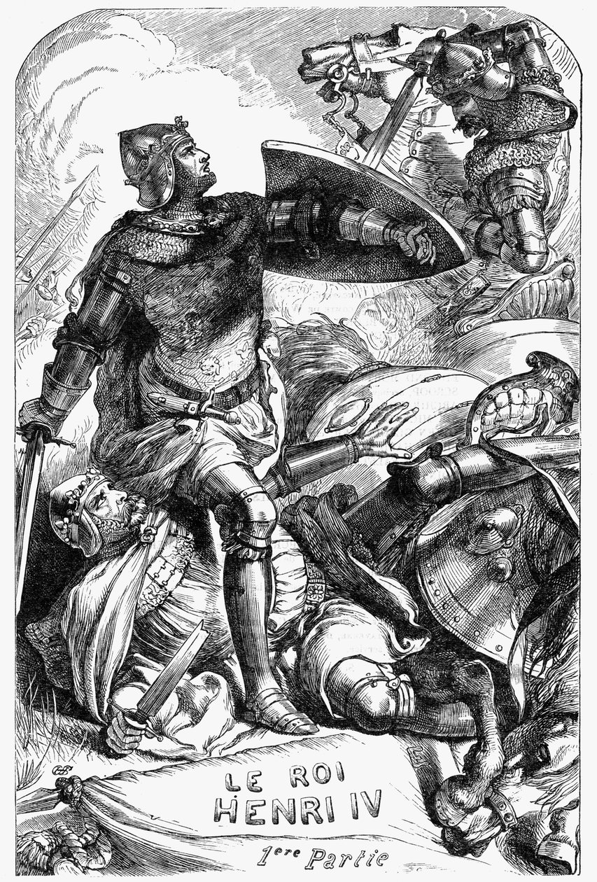 Henry IV (Henry IV) - Illustrasjon i "" Verk komplett av William Shakespeare"" 1866 - Illustrasjonene og den generelle formen til denne utgaven er lånt fra Cassells illustrerte Shakespeare, utgitt i London av English School