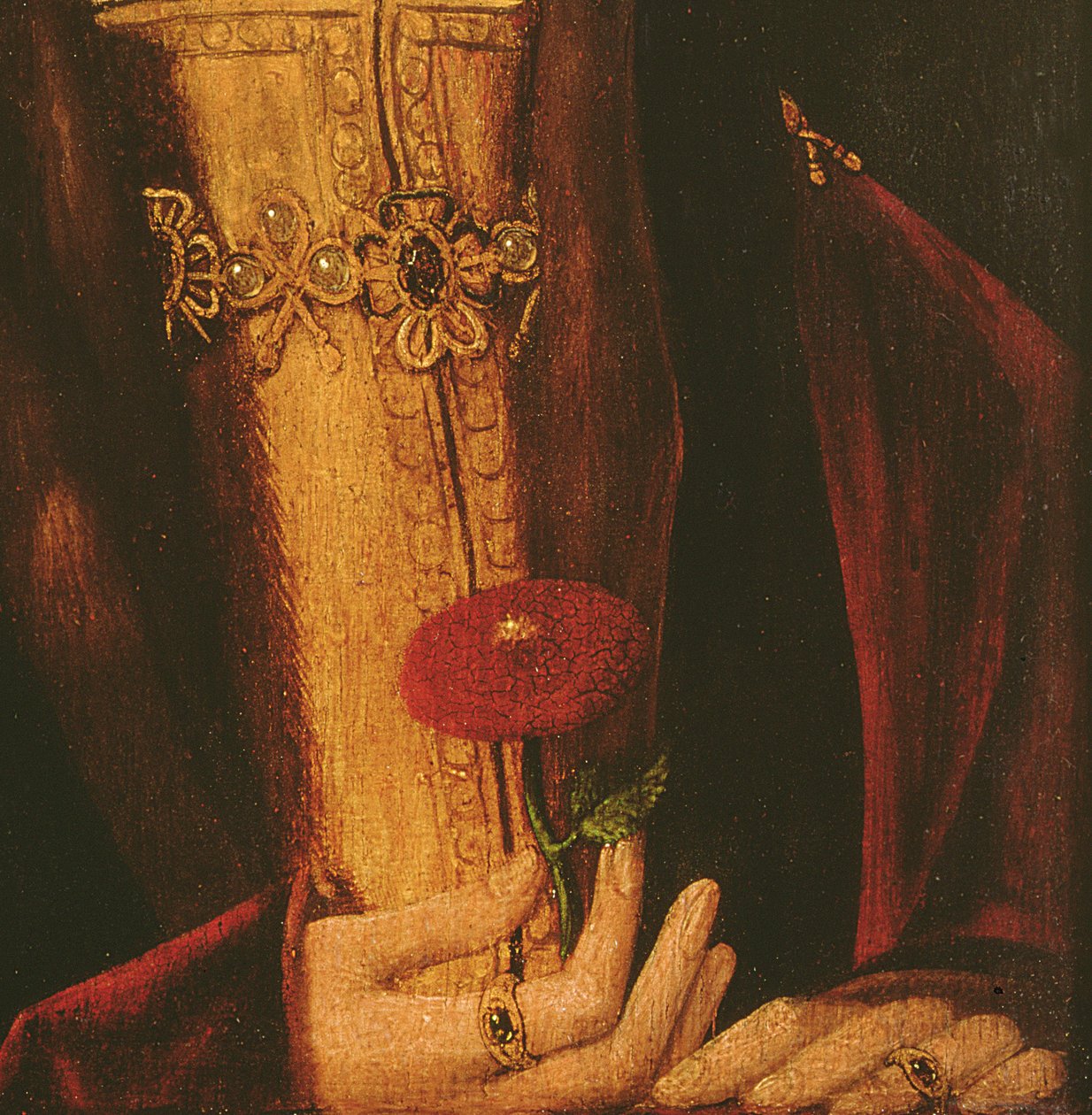 Henry VII (olje på panel) (detalj av 235451) av English School