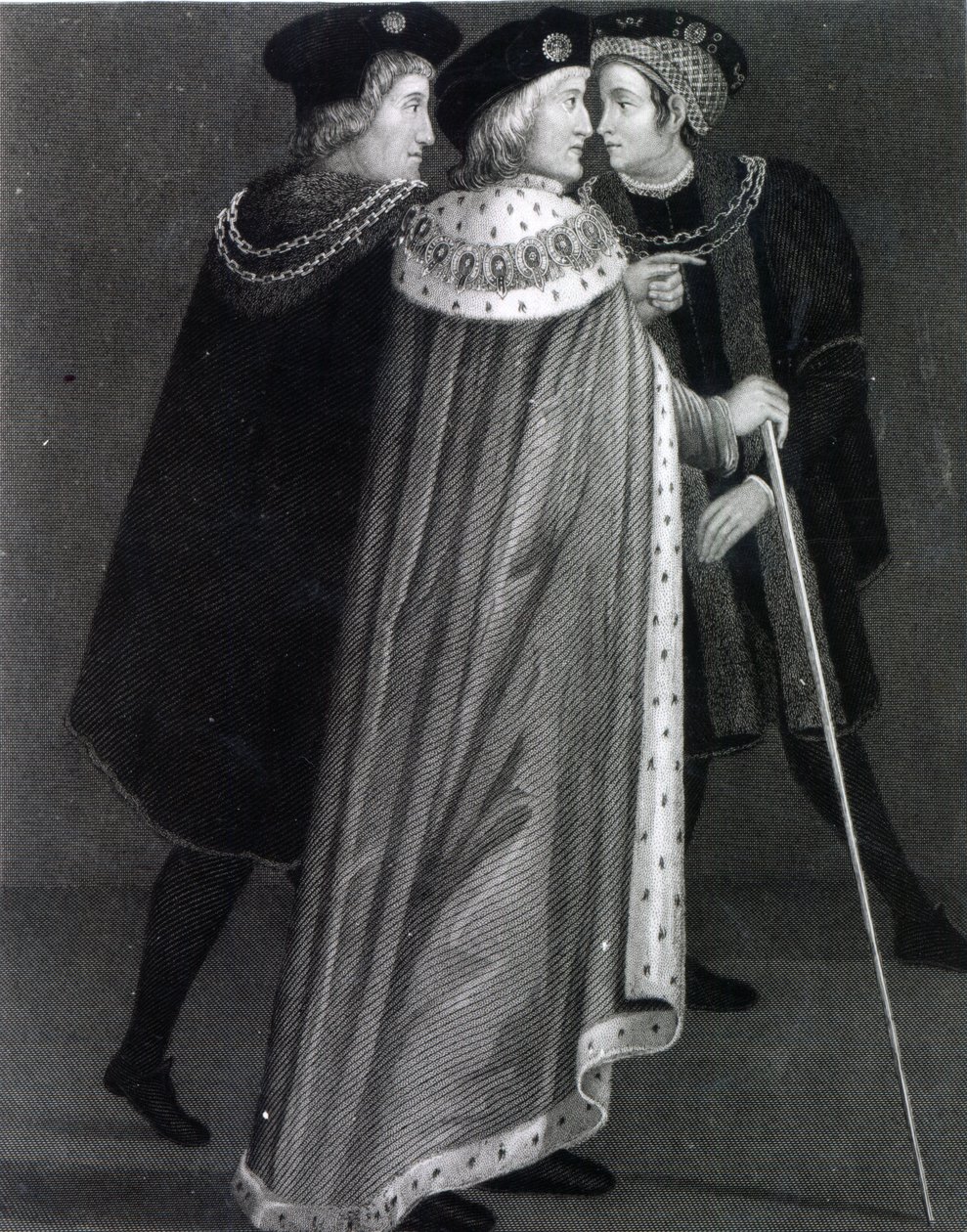 Henry VII med Richard Empson og Sir Edmund Dudley (gravering) av English School