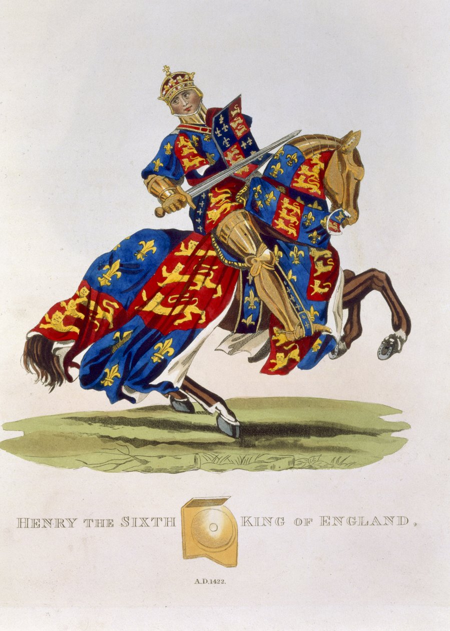 Henry VI, konge av England (1421–71), 1422, fra Ancient Armour, av Samuel Rush Meyrick, 1824 av English School