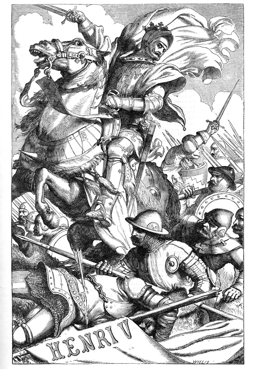 Henry V - (The Chronicle History of Henry the Fifth) - Illustrasjon i "" Completes de William Shakespeare"" 1866 - Illustrasjonene og den generelle formen til denne utgaven er lånt fra Cassells illustrerte Shakespeare, utgitt i London av English School