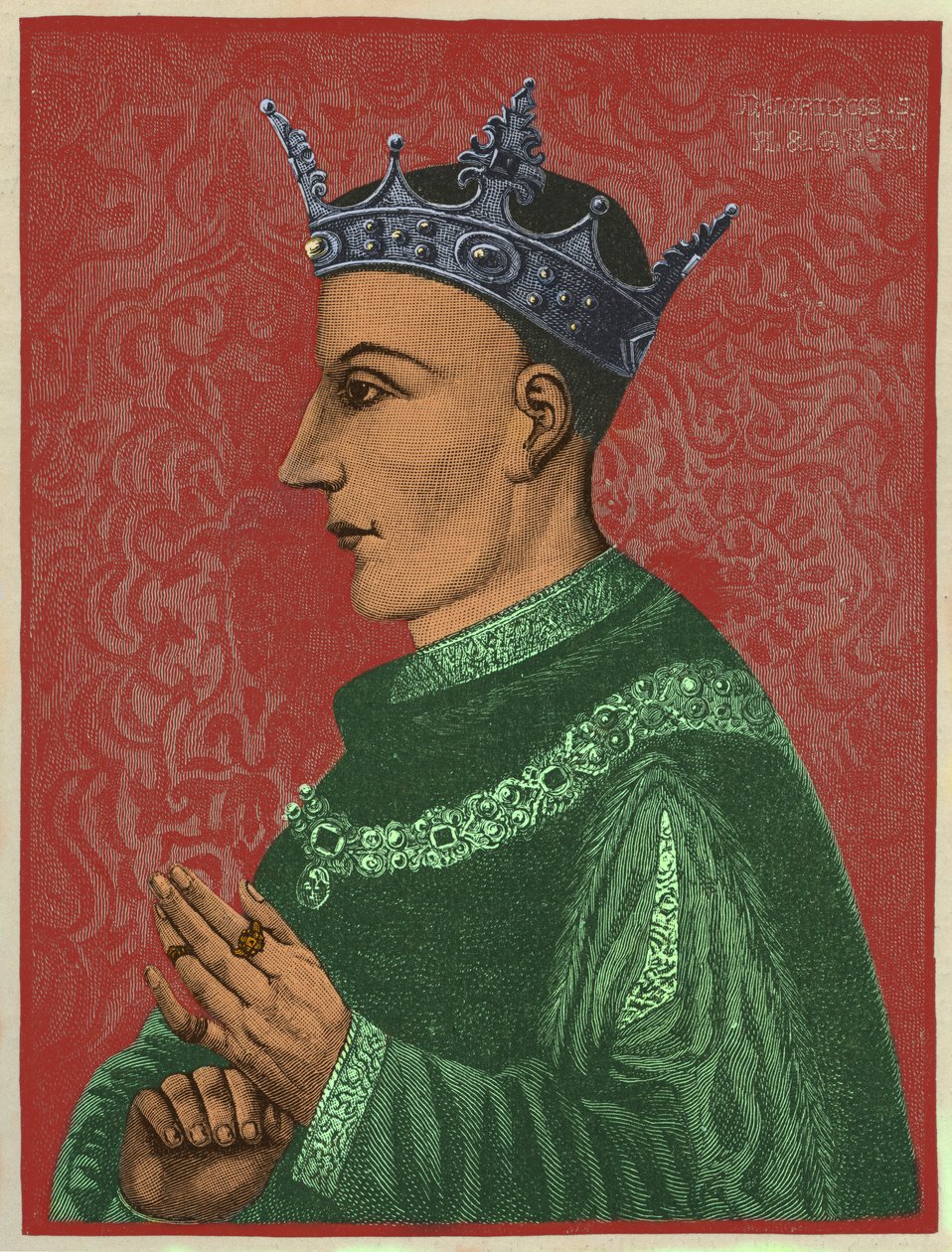 Henry V, King of England, illustrasjon fra 'A Short History of the English People, Vol. II' av John Richard Green av English School
