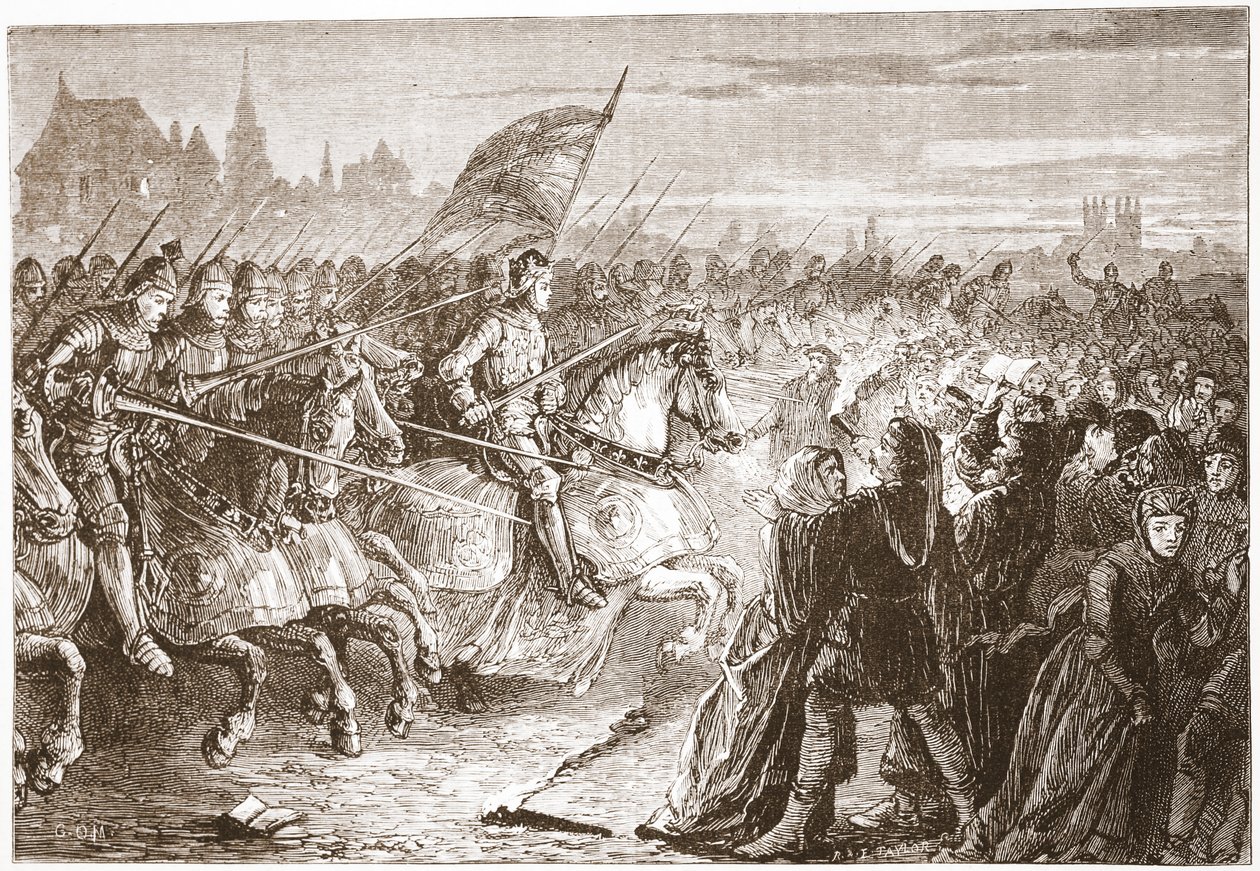 Henry Vs angrep på et Lollard-konventikkel, illustrasjon fra 