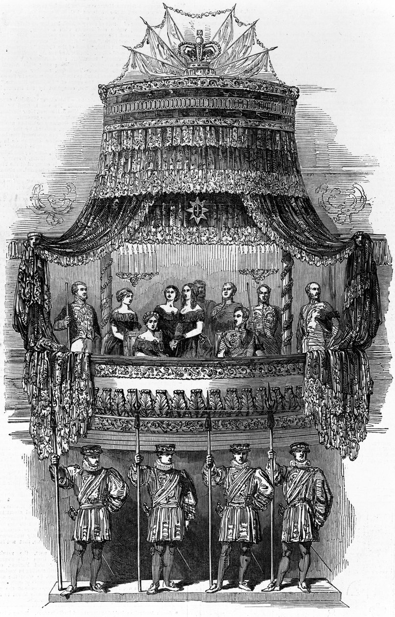 Hennes Majestets statsbesøk til Royal Italian Opera, Covent Garden, 1848 av English School