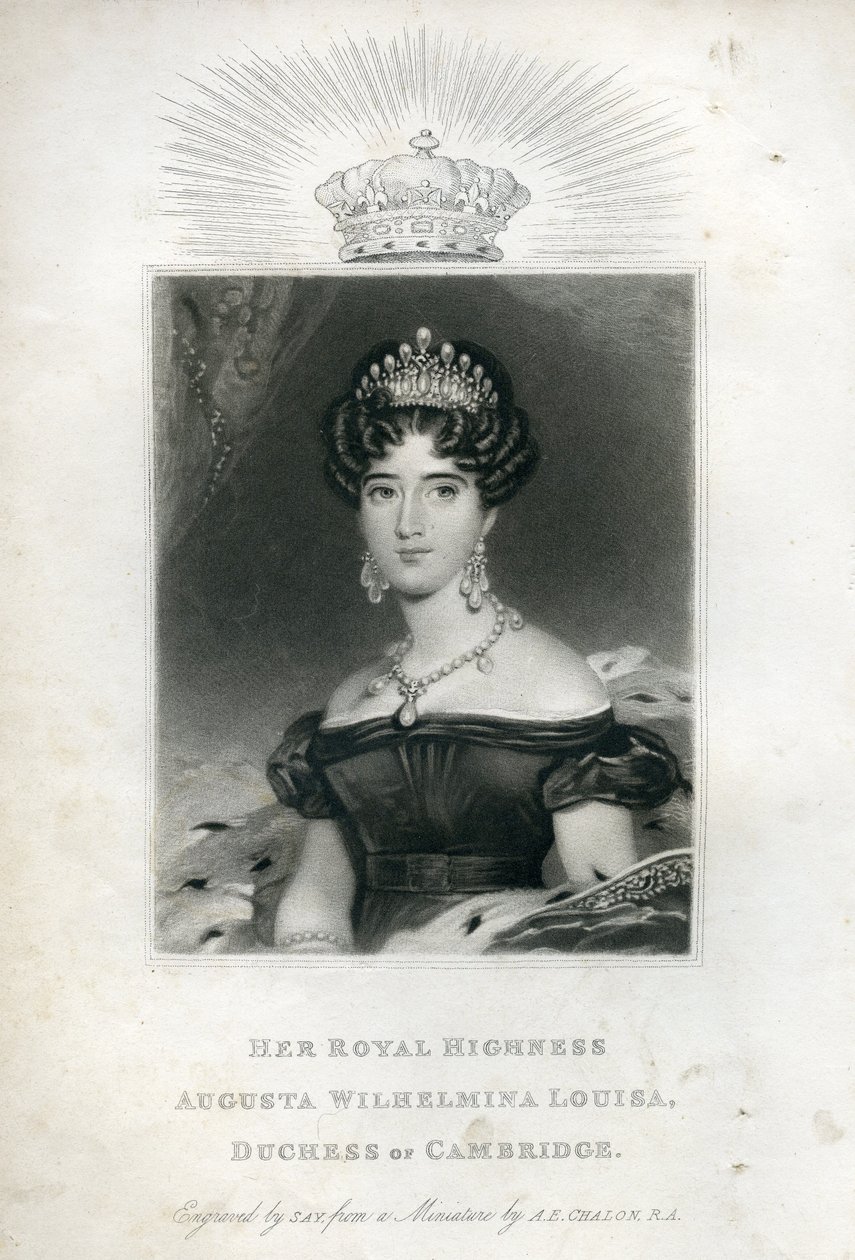 Hennes kongelige høyhet Augusta Wilhelmina Louisa, hertuginne av Cambridge, 1830 av English School