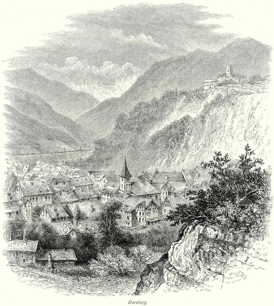 Hornberg (gravering) av English School