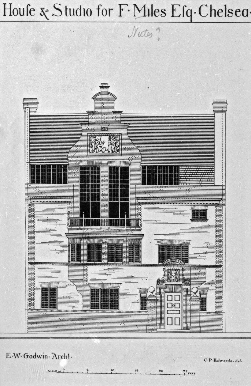 House und Studio for F. Miles Esq., Chelsea, illustrasjon fra 