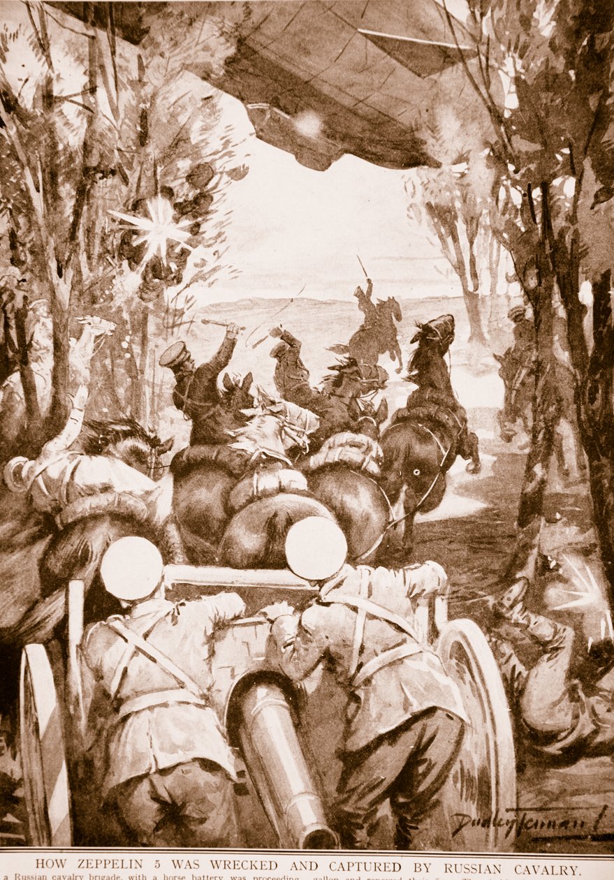 Hvordan Zeppelin 5 ble vraket og tatt til fange av russisk kavaleri, 1914-19 av English School