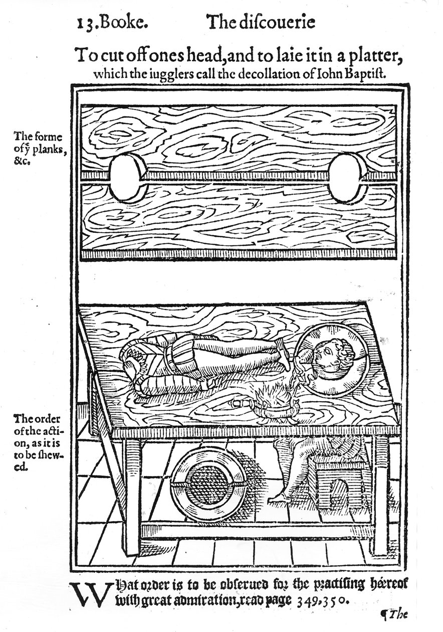 Hvordan skjære av hodet og legge det på et fat, 1584 (tresnitt) av English School