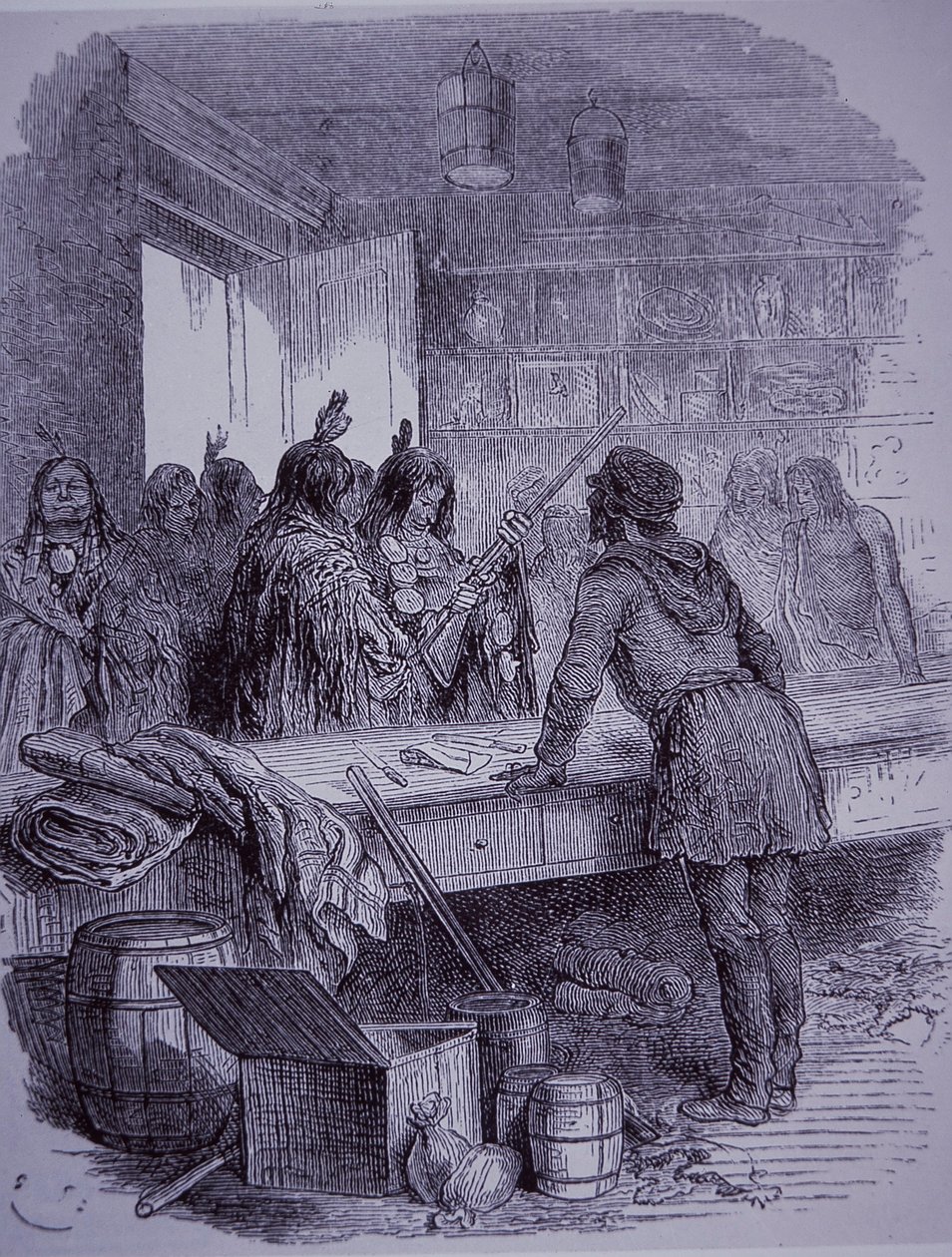 Hudson's Bay-selskapets handelspost i 1845 av English School