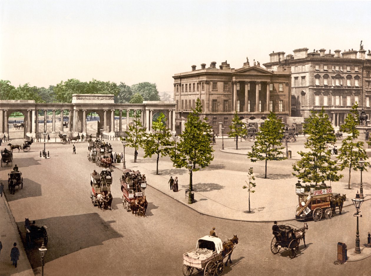 Hyde Park, London (håndfarget bilde) av English School
