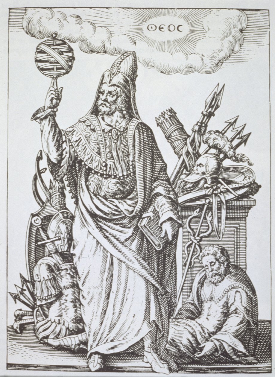 Ideell figur av Hermes Trismegistus, kopi av illustrasjon fra The Divination and Magical Sights av Jean-Jacques Boissard, 1605, publisert sent på 1800-tallet av English School