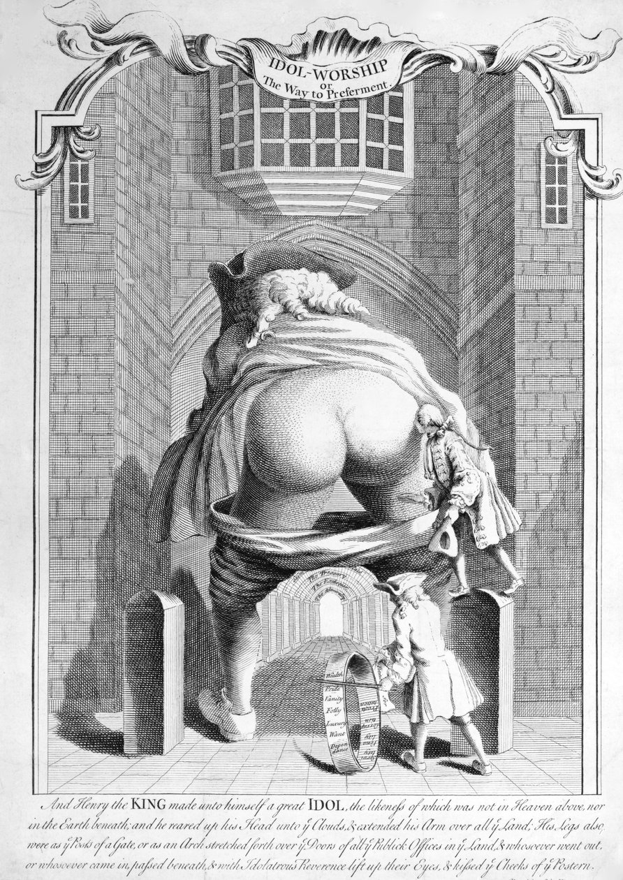 Idol-tilbedelse eller veien til fortrinn, 1740 av English School