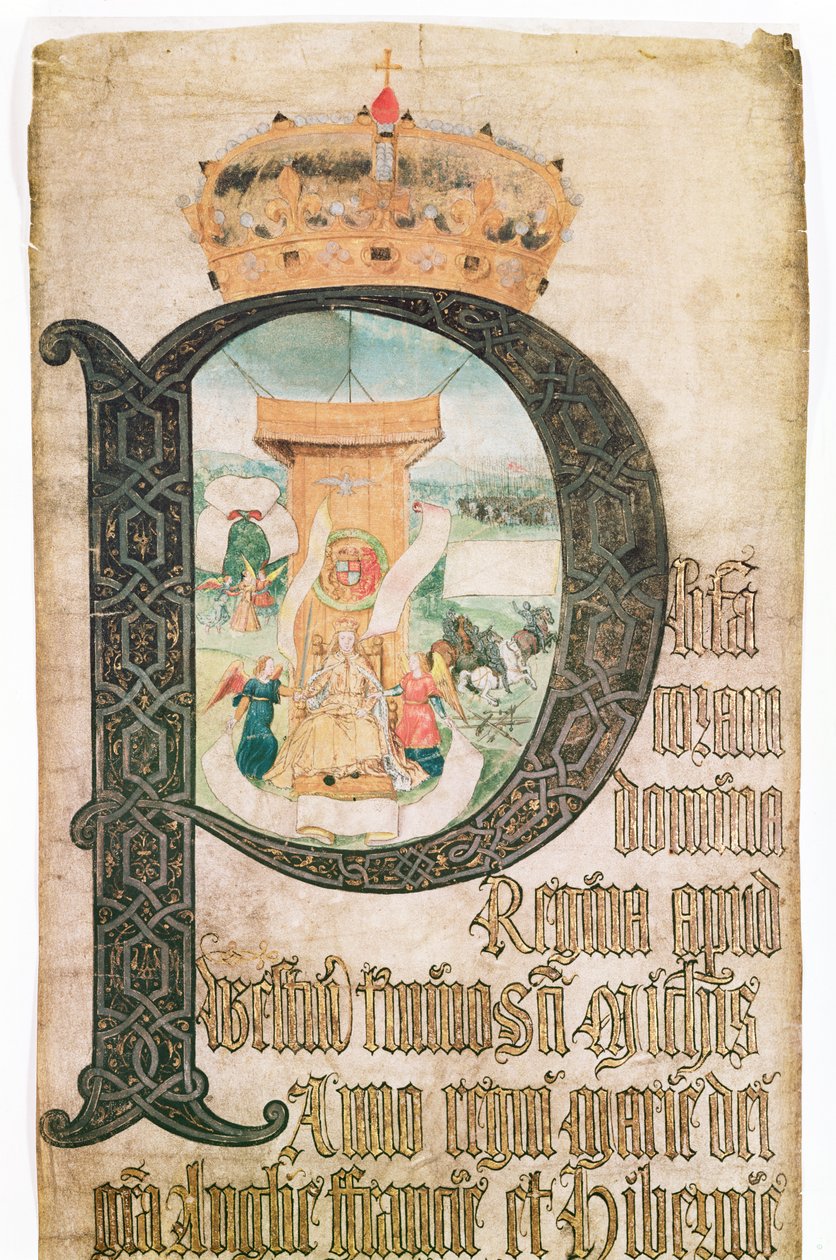 Opplyst initial, Coram Rege Rolls av English School