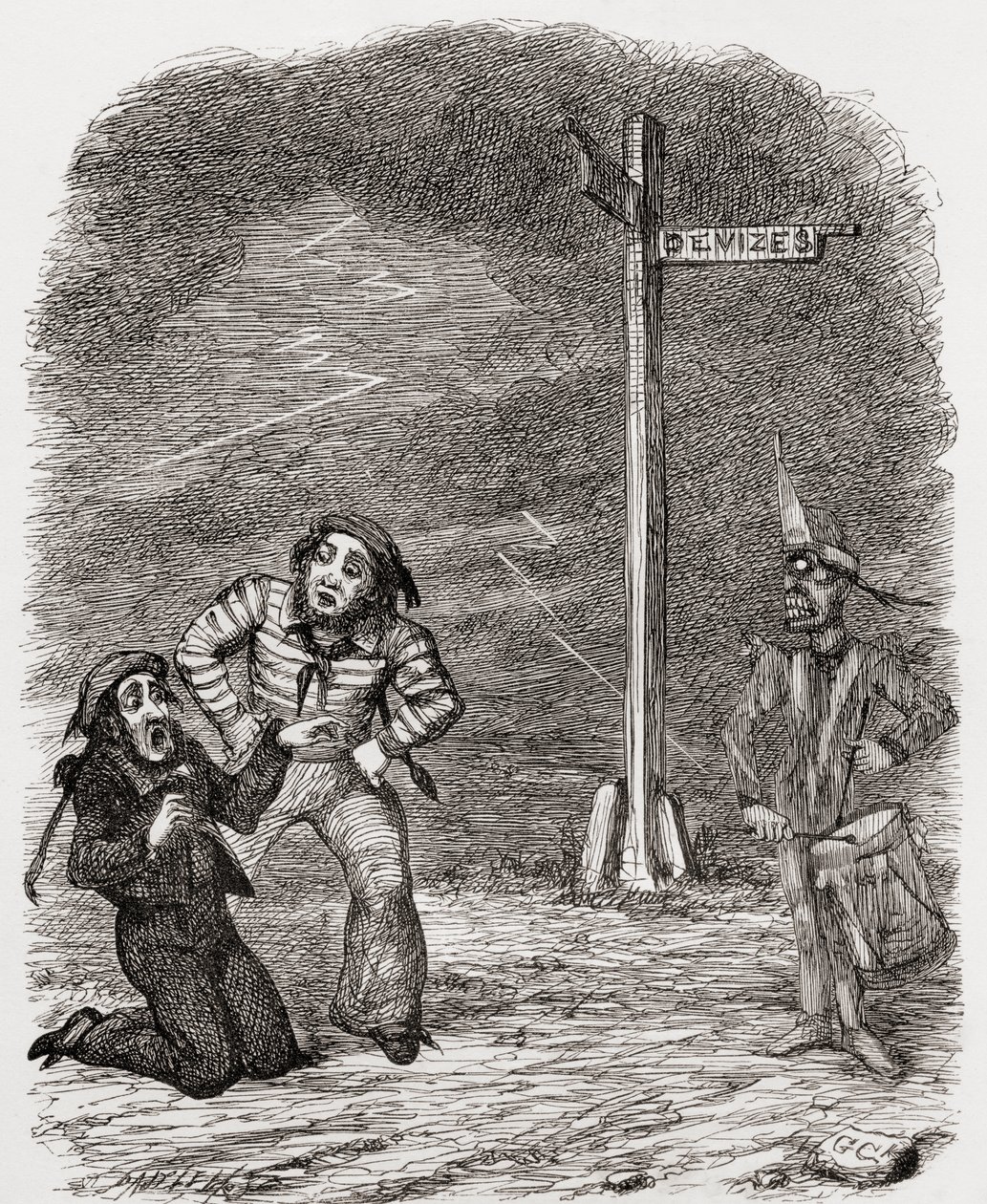 Illustrasjon etter George Cruikshank for diktet 