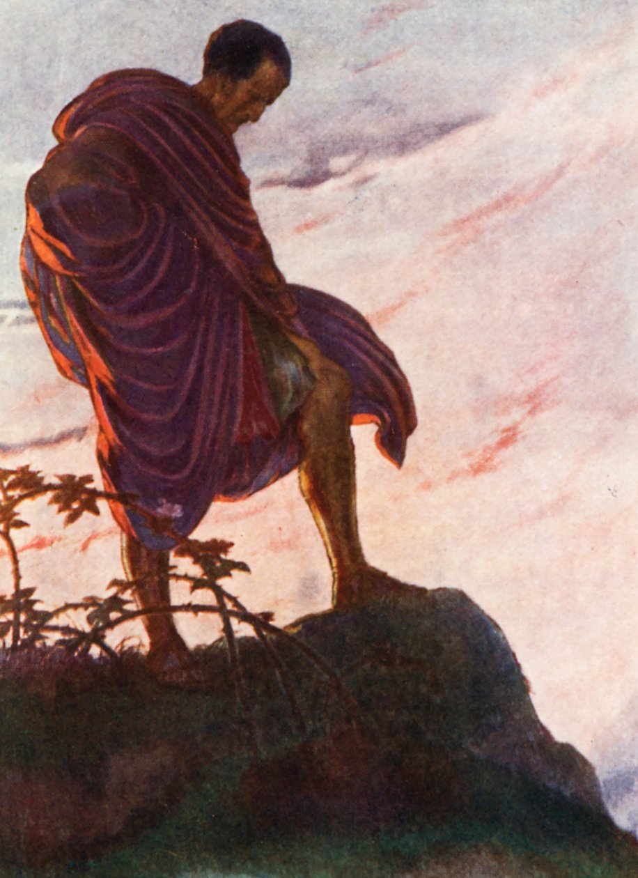 Illustrasjon til historier fra romersk historie (fargelitografi) av English School