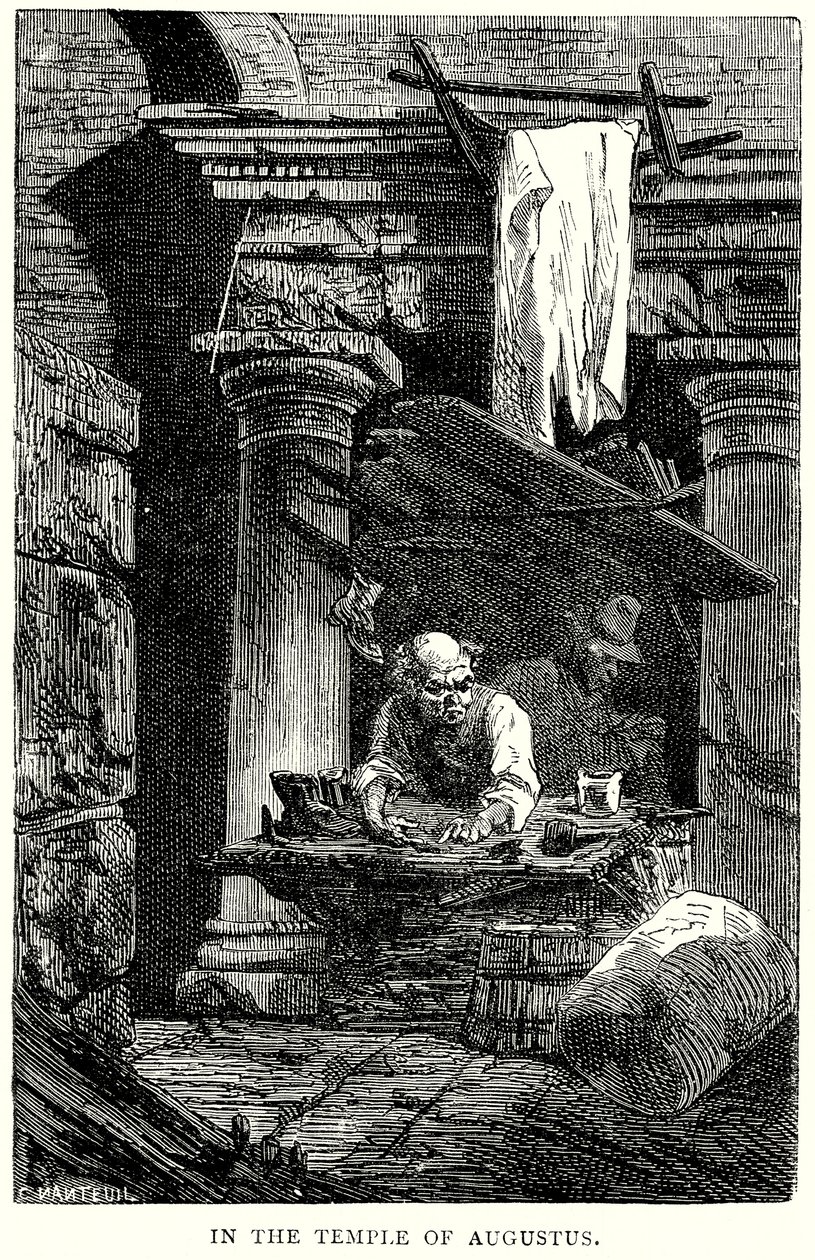 I Augustus#39; tempel (gravering) av English School