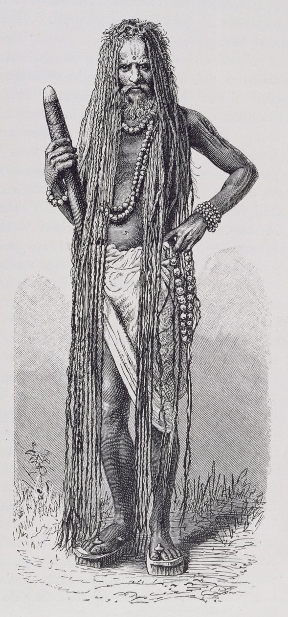 Indisk fakir, fra The History of Mankind, Vol. III, av Prof. Friedrich Ratzel, 1898 av English School