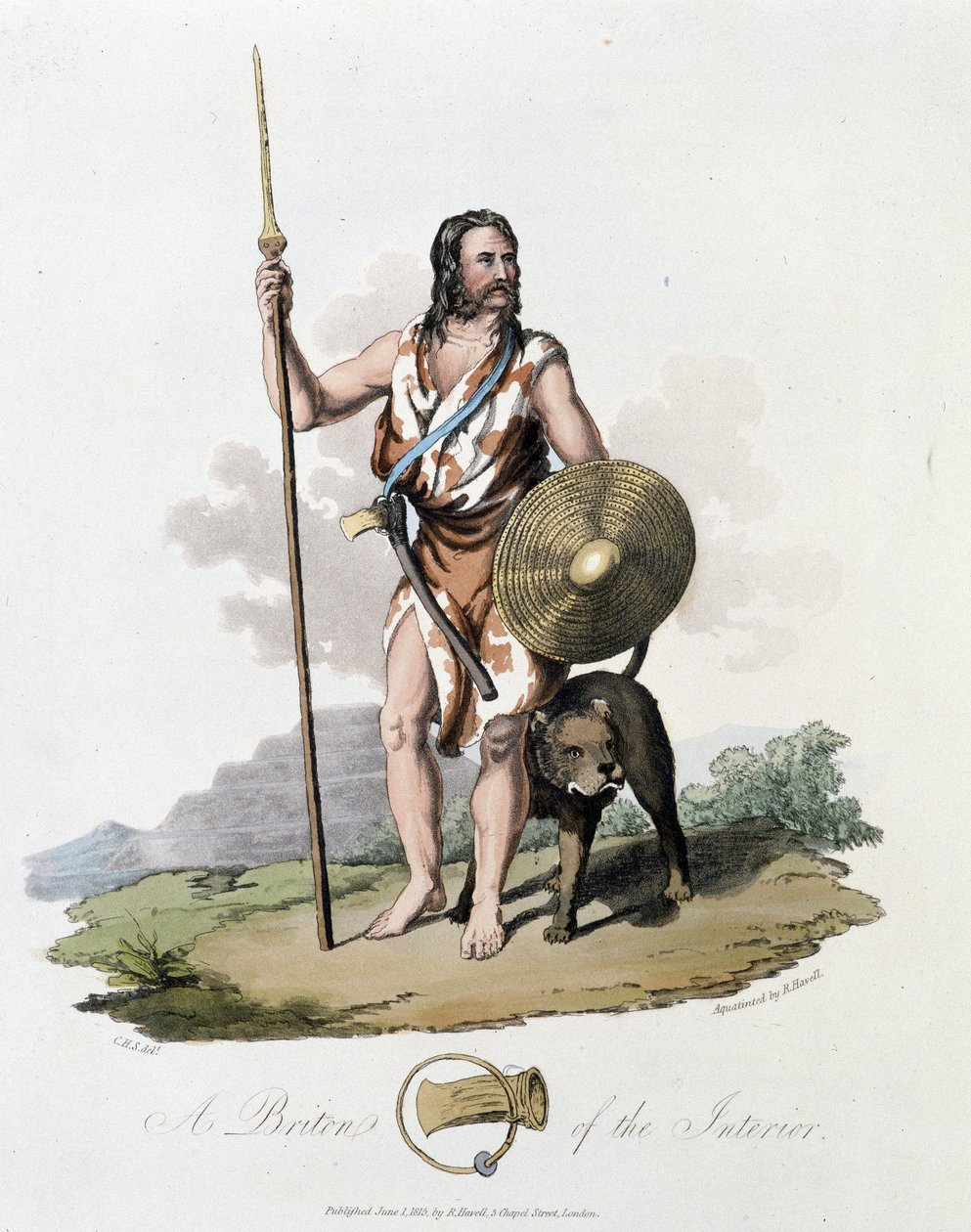 Innbygger på de britiske øyer og hunden hans - i "" keltere og gotere, skikker til innbyggerne på de britiske øyer på begynnelsen av 600-tallet og i gotiske nasjoner på vestkysten av Østersjøen", av S.R. Meyrick og Ch. Smith av English School