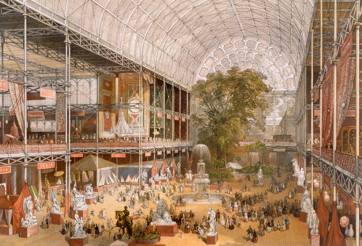 Interiør av den internasjonale utstillingen i 1862 av English School