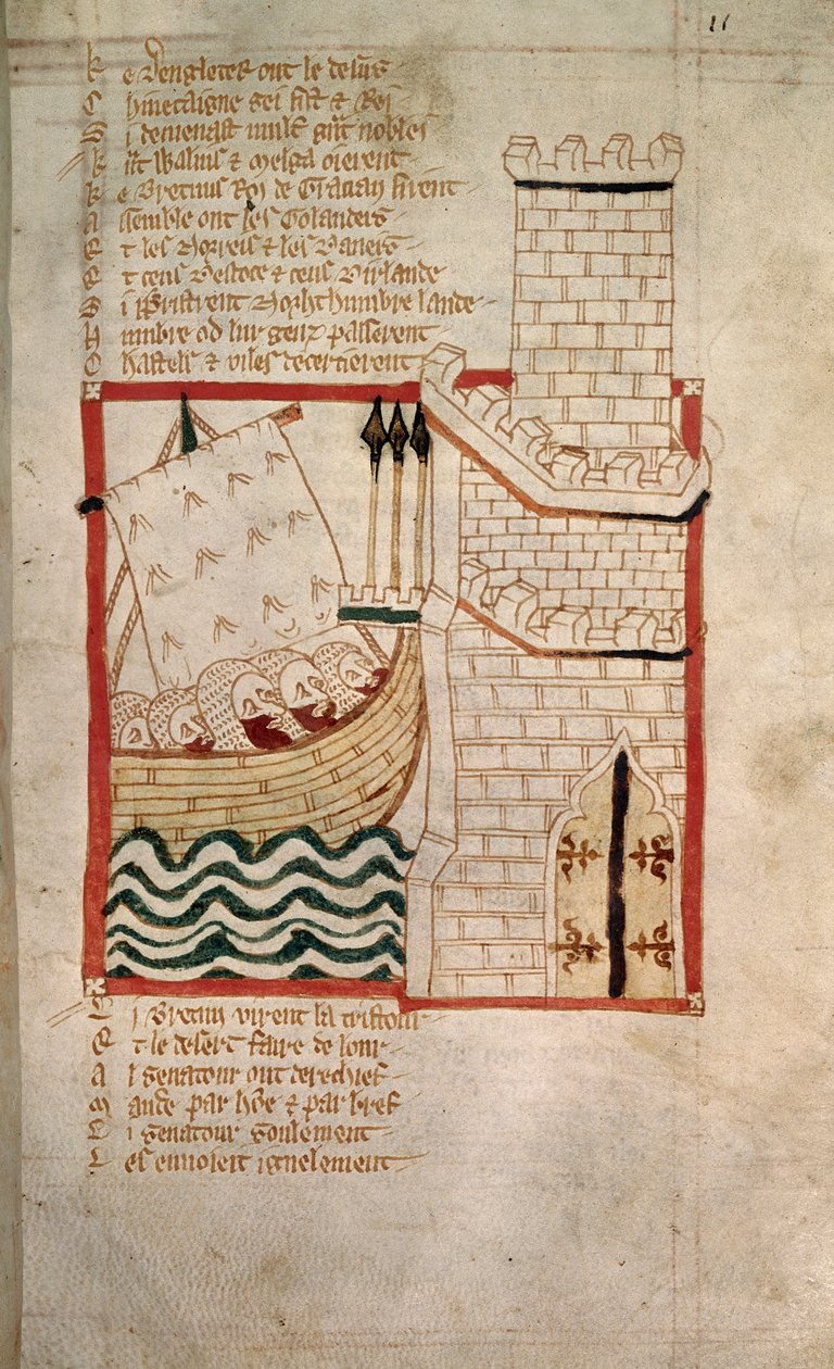 Invasjon av skotter og dansker, fra Verse Chronicle of 