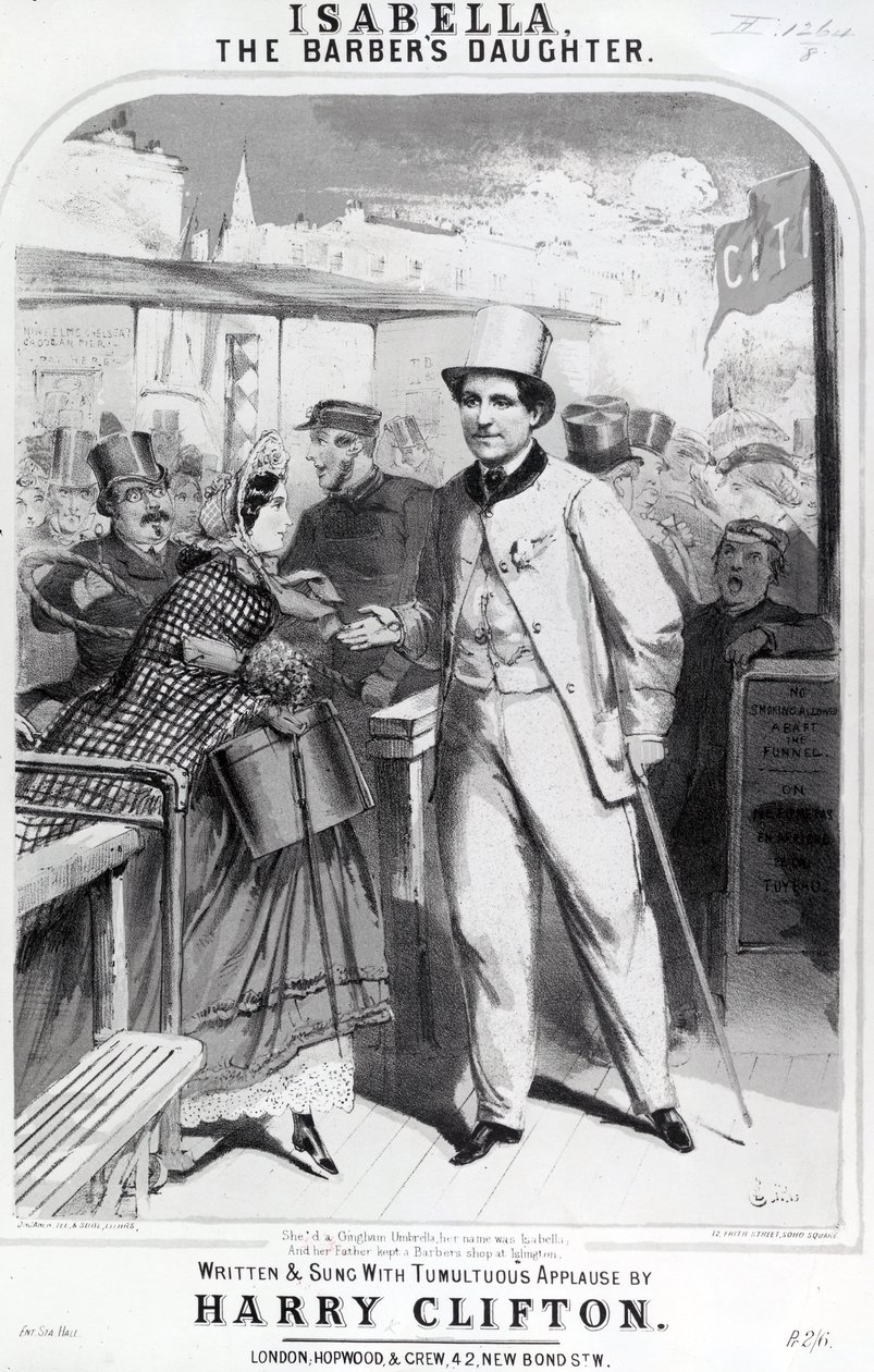 Isabella the Barbers Daughter, reklame for musikken til Harry Clifton, 1865 av English School