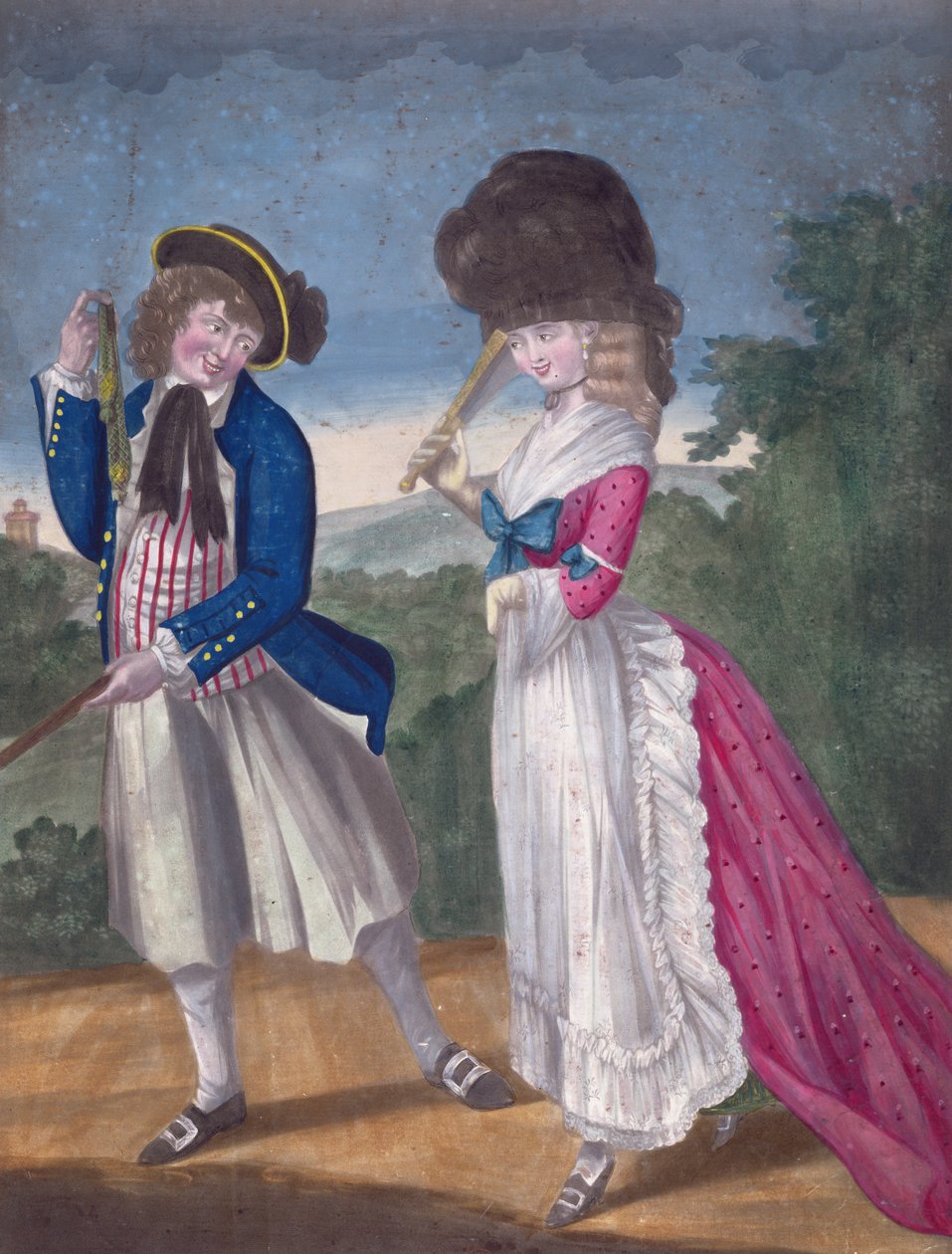 Jack Oakham kaster ut et signal for en forlovelse, 1781 av English School