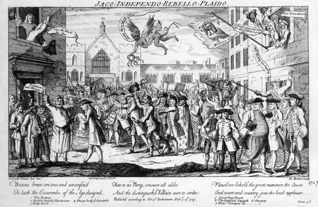 Jaco-Independo-Rebello-Plaido, etter Henry Fielding, 1747 av English School