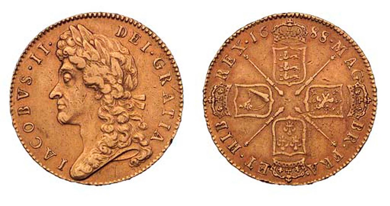 James II fem-guineas, 1688 av English School