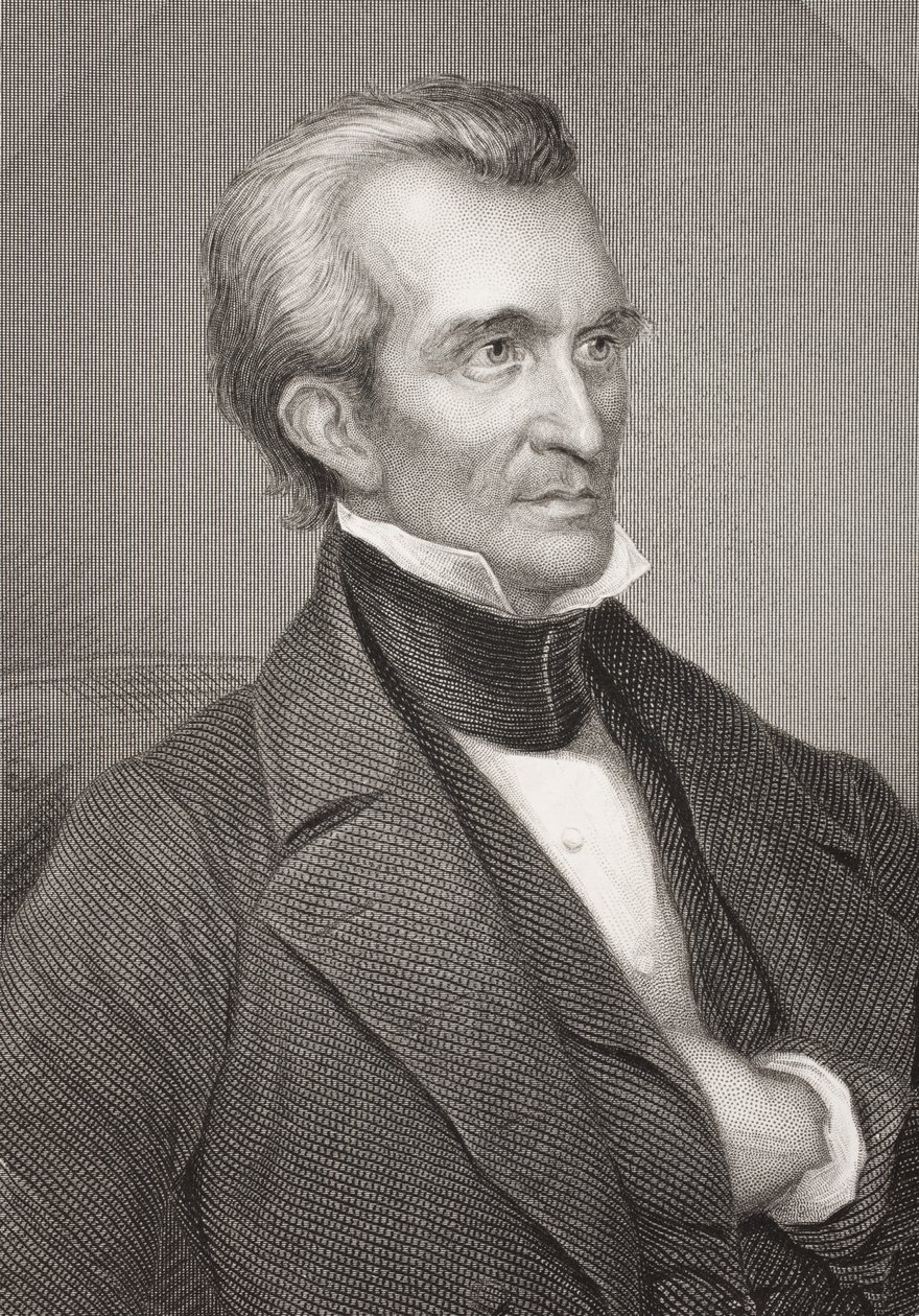 James Knox Polk, fra 'Gallery of Historical Portraits', utgitt ca. 1880 av English School