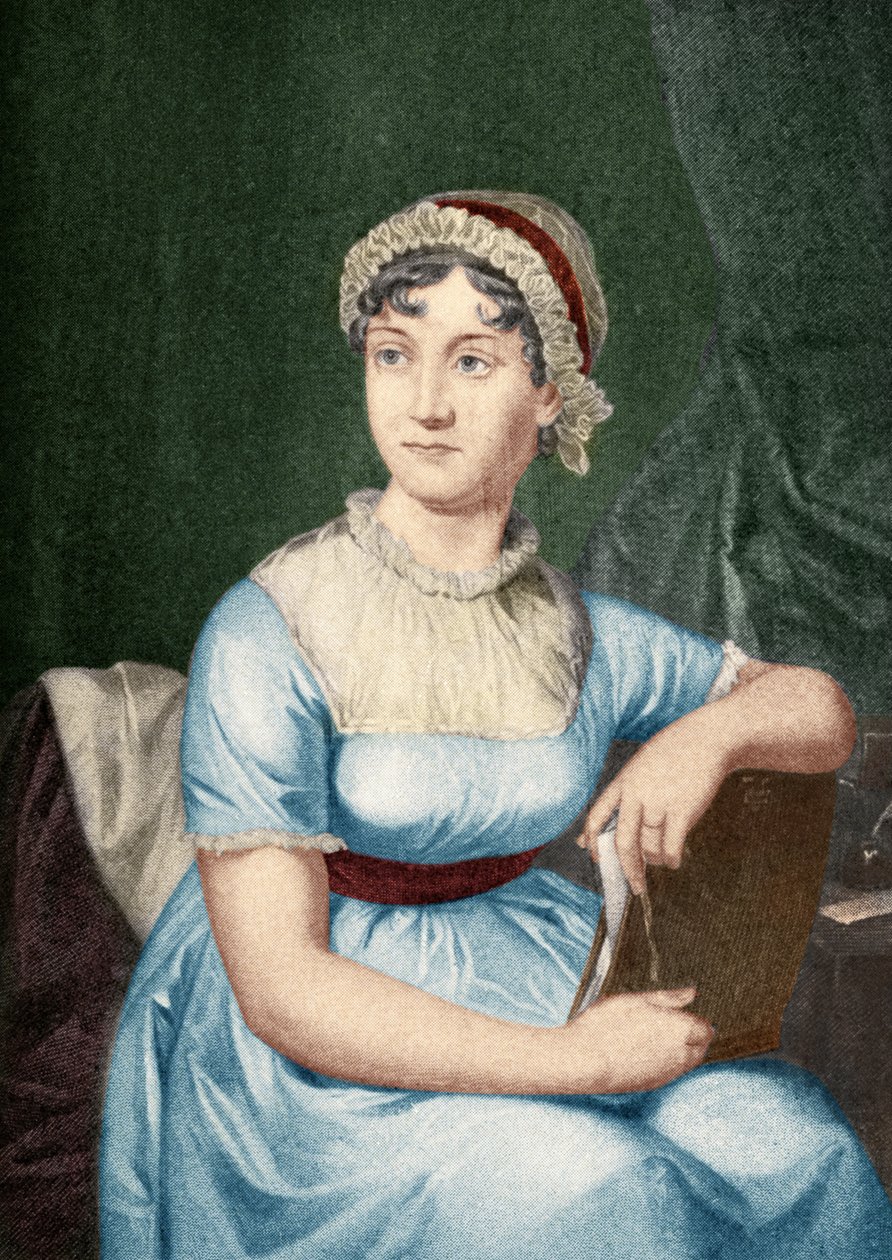 Jane Austen (1775-1817) illustrasjon fra 