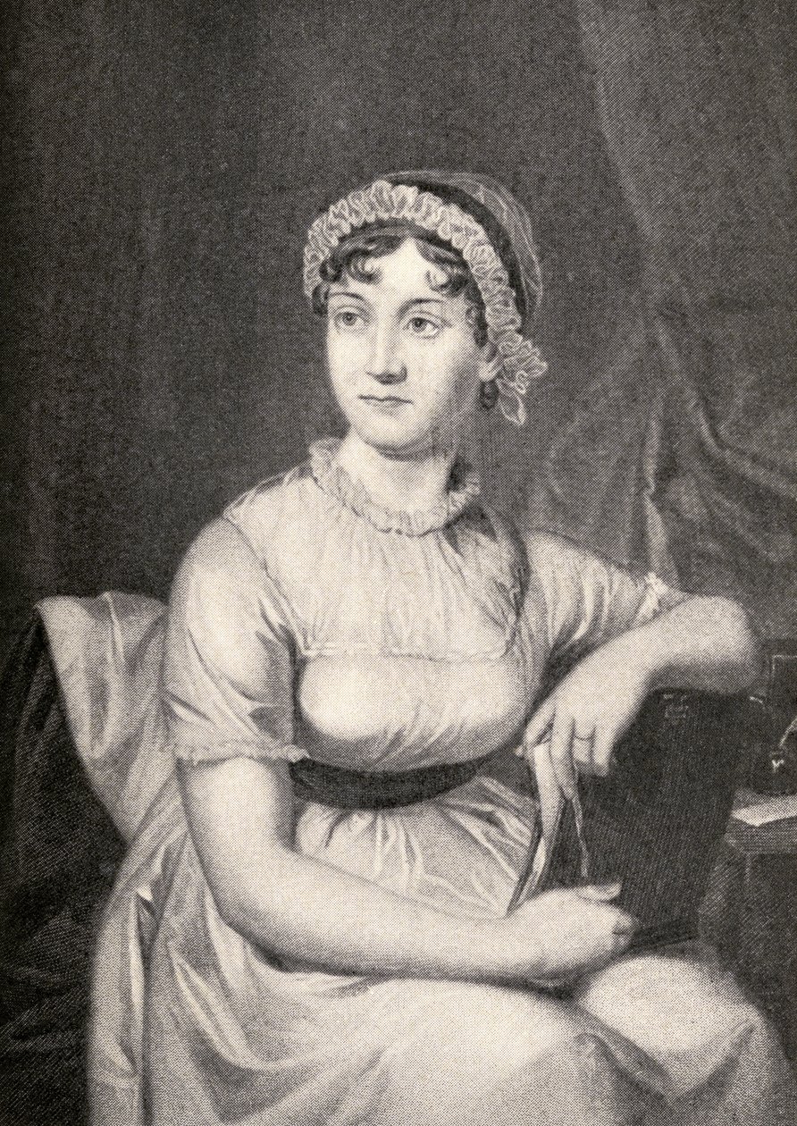 Jane Austen (1775-1817) illustrasjon fra 