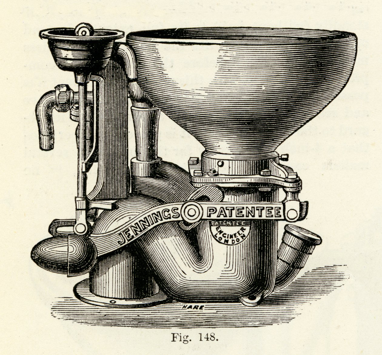 Jennings forbedrede Bramah ventilskap, 1870 av English School